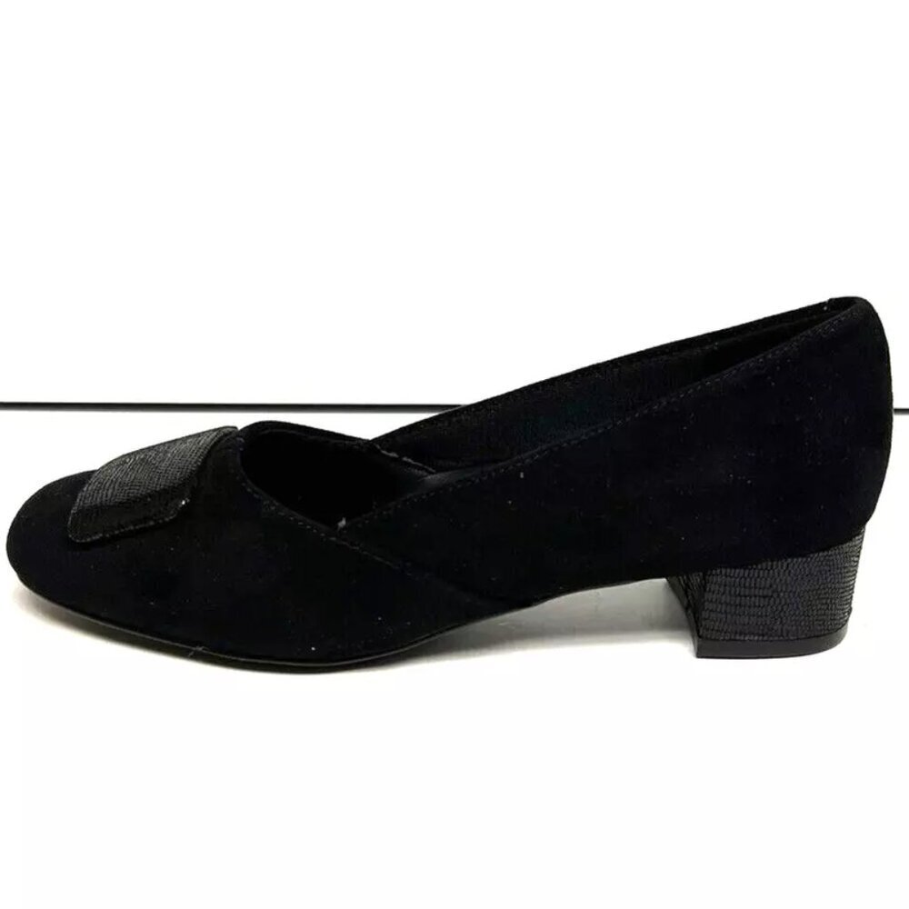 Trotters Womens Delse Low Pump Heels Black Size 6 M